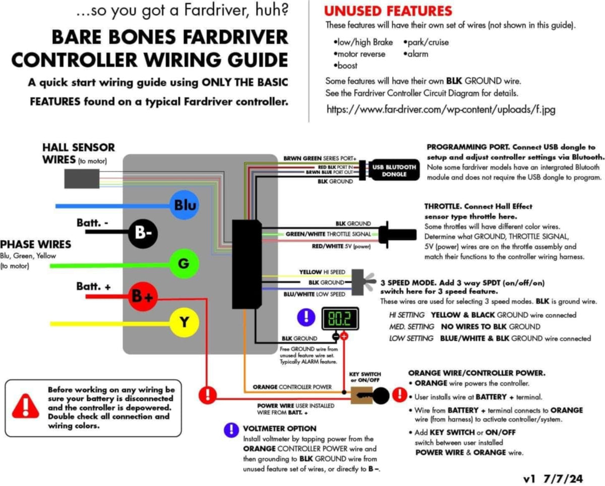 FarDriver Sinewave Controller:  ND72450b ENCODER w Bluetooth (YCK072200b) (Tuttio / QRonge)